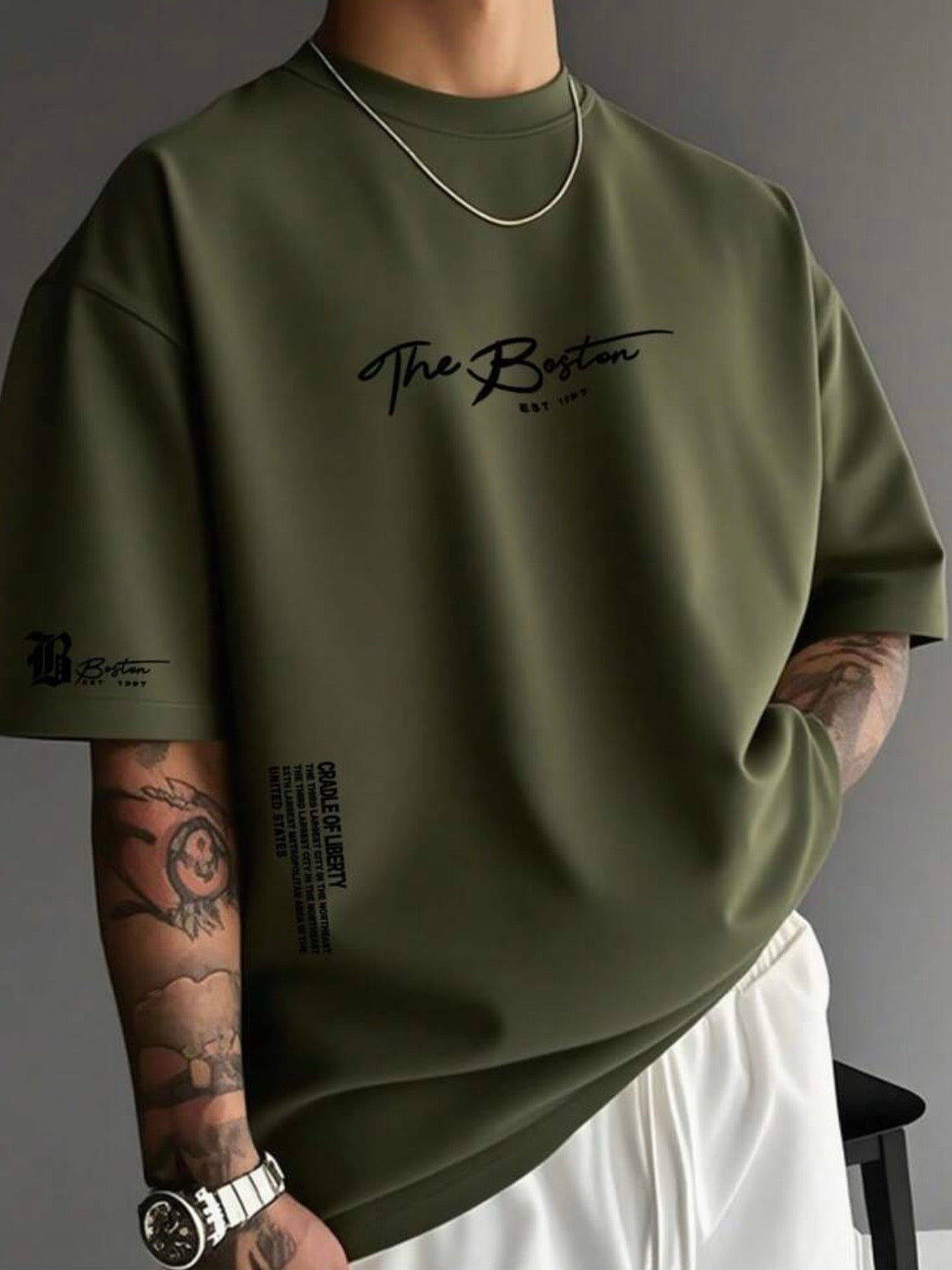 CAMISETA DE MANGA CORTA DE CUELLO REDONDO CON ESTAMPADO DE ESLOGAN CASUAL PARA HOMBRE,Verano