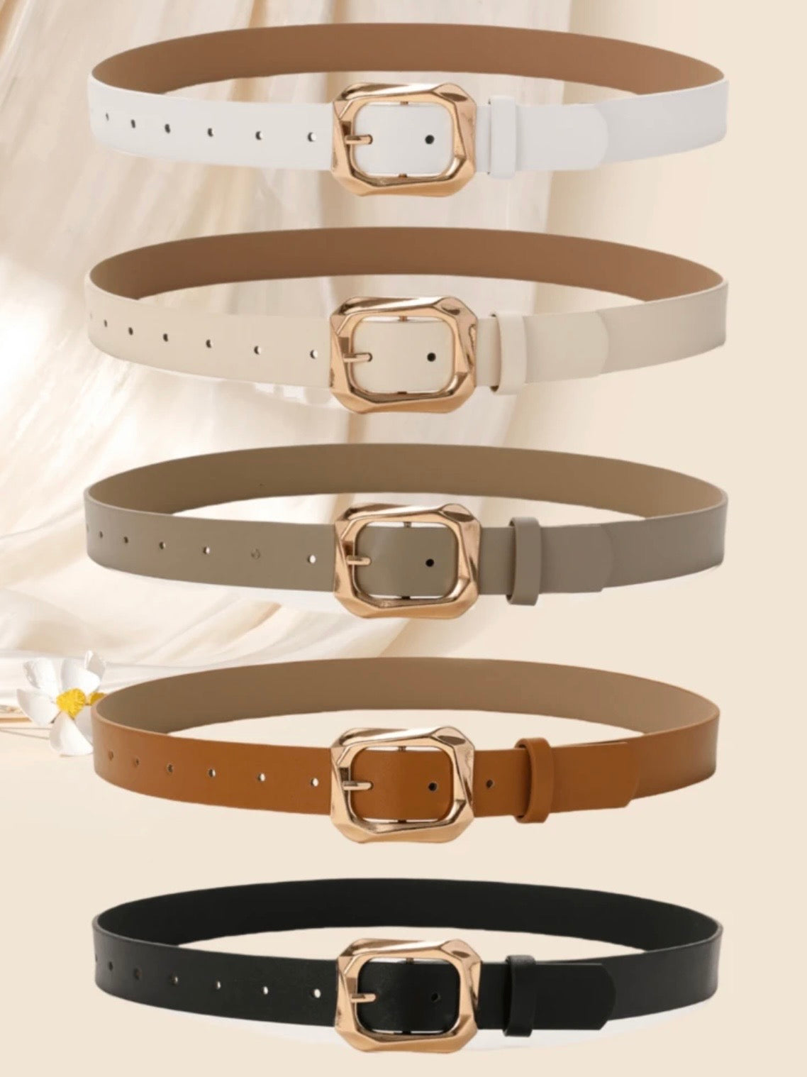 Pack de Cinturones Minimalistas "Geometric Gloss" – Versatilidad en cada detalle