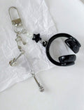 Llavero Con auriculares de música con colgante de guitarra y micrófono