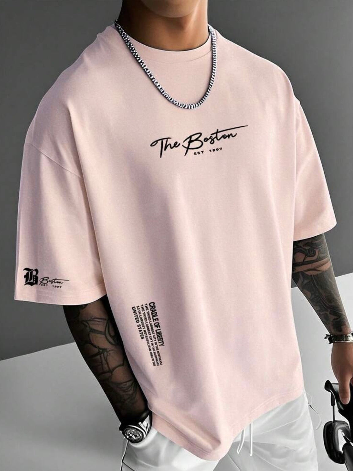 CAMISETA DE MANGA CORTA DE CUELLO REDONDO CON ESTAMPADO DE ESLOGAN CASUAL PARA HOMBRE,Verano