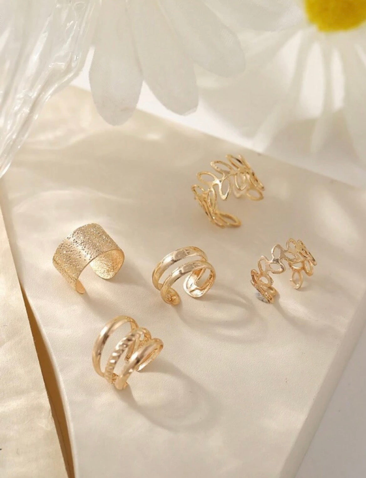 5 piezas/aritos,personalizados sin perforaciones,pendientes con forma de hoja hueca en forma de C,pendientes elegantes y sexys